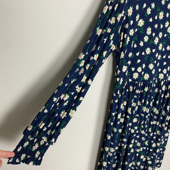 Draper James Blue Floral Midi Dress - Picture 3 of 11